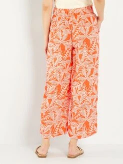 Pantalón Ancho Con Estampados - NARANJA -Zalaris Tienda pantalon ancho con estampados naranja aeq95 2 frb3