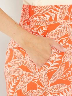 Pantalón Ancho Con Estampados - NARANJA -Zalaris Tienda pantalon ancho con estampados naranja aeq95 2 frb4