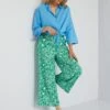 Pantalón Ancho Con Estampados - VERDE