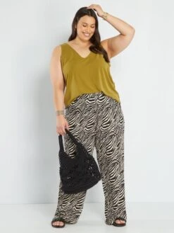 Pantalón Ancho De 'cebra' - NEGRO