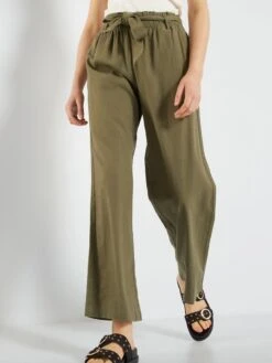 Pantalón Ancho De Lino 'JDY' - KAKI