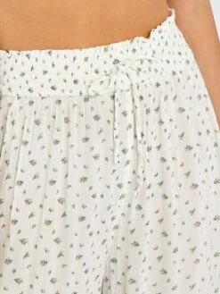 Pantalón Ancho De Punto De Crepé Estampado - BLANCO -Zalaris Tienda pantalon ancho de punto de crepe estampado blanco ahq31 1 frb5