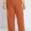 Pantalón Ancho De Punto De Crepé - MARRON -Zalaris Tienda pantalon ancho de punto de crepe marron awf35 2 frb1