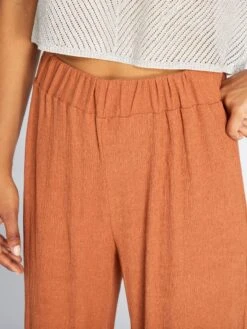 Pantalón Ancho De Punto Gofrado - MARRON -Zalaris Tienda pantalon ancho de punto gofrado marron awd41 2 frb4