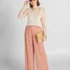 Pantalón Ancho De Punto Irisado - ROSA -Zalaris Tienda pantalon ancho de punto irisado rosa aun77 1 frb1