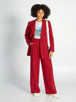 Pantalón Ancho De Tiro Alto - RUIBARBO