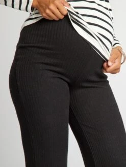 Pantalón Ancho Premamá De Punto De Canalé - Negro -Zalaris Tienda pantalon ancho premama de punto de canale negro ajo65 2 frb4
