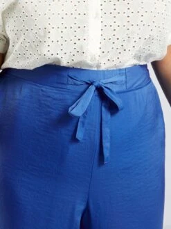 Pantalón Ancho Satinado - AZUL -Zalaris Tienda pantalon ancho satinado azul add26 1 frb4