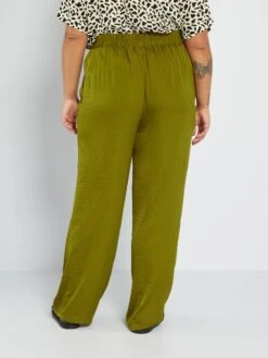 Pantalón Ancho Satinado - VERDE -Zalaris Tienda pantalon ancho satinado verde add26 2 frb3