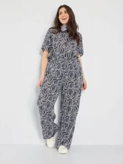 Pantalón Ancho Vaporoso 'Only' - AZUL -Zalaris Tienda pantalon ancho vaporoso only azul amd89 1 frb2