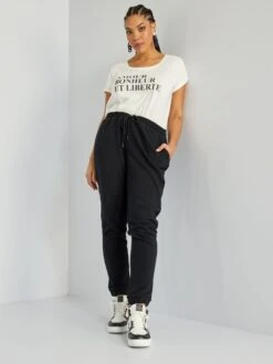 Pantalón De Jogging De Felpa - Negro -Zalaris Tienda pantalon de jogging de felpa negro zq913 5 frb2