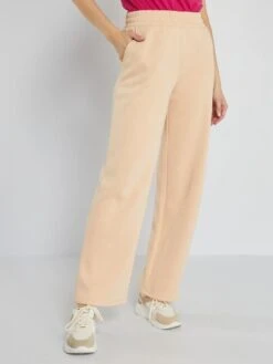 Pantalón De Jogging Wide Leg - BEIGE