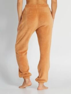 Zalaris Tienda -Zalaris Tienda pantalon de pijama de tejido polar marron tostado ary41 1 frb2