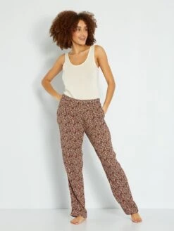 Pantalón De Pijama Vaporoso - AZUL -Zalaris Tienda pantalon de pijama vaporoso azul zn644 2 frb2