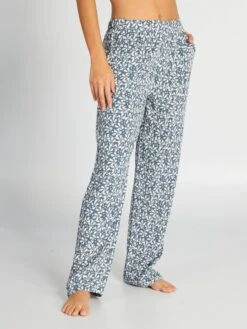 Pantalón De Pijama Vaporoso Con Estampado - AZUL