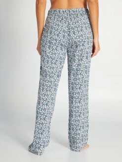 Pantalón De Pijama Vaporoso Con Estampado - AZUL -Zalaris Tienda pantalon de pijama vaporoso con estampado azul amn89 2 frb3