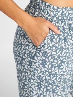 Pantalón De Pijama Vaporoso Con Estampado - AZUL -Zalaris Tienda pantalon de pijama vaporoso con estampado azul amn89 2 frb5