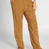Pantalón De Pijama Vaporoso Con Estampado - MARRON 2 Pantalón De Pijama Vaporoso Con Estampado - MARRON -Zalaris Tienda pantalon de pijama vaporoso con estampado marron amn89 4 frb1