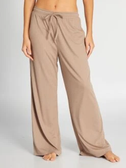 Pantalón De Pijama Vaporoso - HONGO BEIGE -Zalaris Tienda pantalon de pijama vaporoso hongo beige arg01 1 frb2