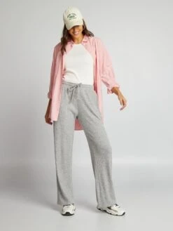 Pantalón De Punto Con Cordón Ajustable - BARBILLA GRIS