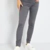 Pantalón De Punto Elástico Tipo Jegging - Gris Antracita -Zalaris Tienda pantalon de punto elastico tipo jegging gris antracita zm180 2 frb1