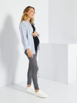 Pantalón De Punto Elástico Tipo Jegging - Gris Antracita -Zalaris Tienda pantalon de punto elastico tipo jegging gris antracita zm180 2 frb2