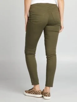 Pantalón De Punto Elástico Tipo Jegging - KAKI -Zalaris Tienda pantalon de punto elastico tipo jegging kaki zm180 3 frb3