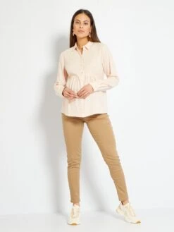 Pantalón De Sarga Premamá - BEIGE