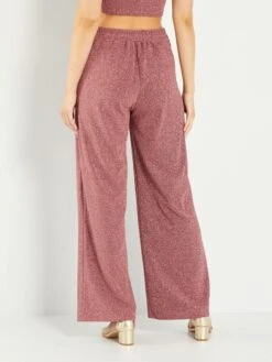 Pantalón De Talle Alto De Punto Irisado - ROSA -Zalaris Tienda pantalon de talle alto de punto irisado rosa asw01 3 frb3