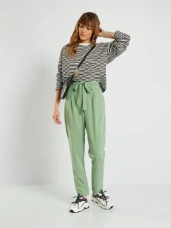 Pantalón De Talle Alto 'JDY' - VERDE