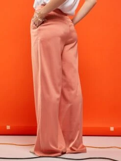 Pantalón De Talle Alto Satinado - NARANJA -Zalaris Tienda pantalon de talle alto satinado naranja zq728 2 frb3