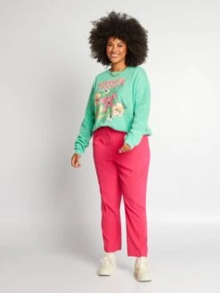 Pantalón De Traje Corte Pitillo - ROSA BRILLANTE