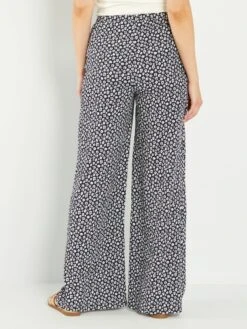 Pantalón Estampado De Punto Gofrado Premamá - FLOR AZUL -Zalaris Tienda pantalon estampado de punto gofrado premama flor azul ayc73 1 frb3