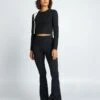 Pantalón Flare Bootcut Con Aberturas - Negro