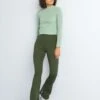Pantalón Flare Bootcut Con Aberturas - VERDE