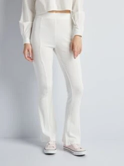 Pantalón Flare De Punto De Canalé - MARCHA BLANCA -Zalaris Tienda pantalon flare de punto de canale marcha blanca ael86 2 frb2