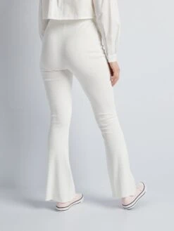 Pantalón Flare De Punto De Canalé - MARCHA BLANCA -Zalaris Tienda pantalon flare de punto de canale marcha blanca ael86 2 frb3