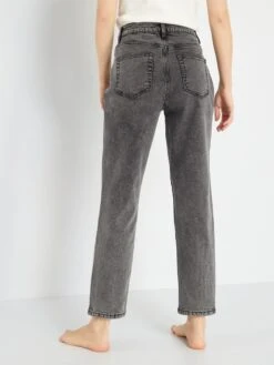 Pantalón Mom Con Talle Muy Alto - L28 - GRIS -Zalaris Tienda pantalon mom con talle muy alto l28 gris zk667 3 frb3