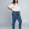 Pantalón Mom Con Talle Muy Alto - L30 - AZUL