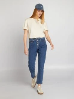 Pantalón Mom Con Talle Muy Alto - L30 - AZUL -Zalaris Tienda pantalon mom con talle muy alto l30 azul zk669 5 frb3