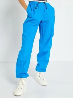 Pantalón Parachute De Nailon - AZUL