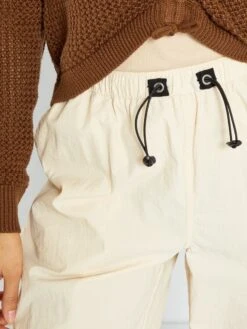 Pantalón Parachute De Nailon - BEIGE -Zalaris Tienda pantalon parachute de nailon beige ady58 3 frb4