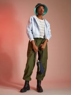 Pantalón Parachute De Nailon - KAKI -Zalaris Tienda pantalon parachute de nailon kaki ady58 1 frb2