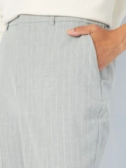 Pantalón Pitillo Tobillero De Rayas - BEIGE -Zalaris Tienda pantalon pitillo tobillero de rayas beige ajj47 1 frb4