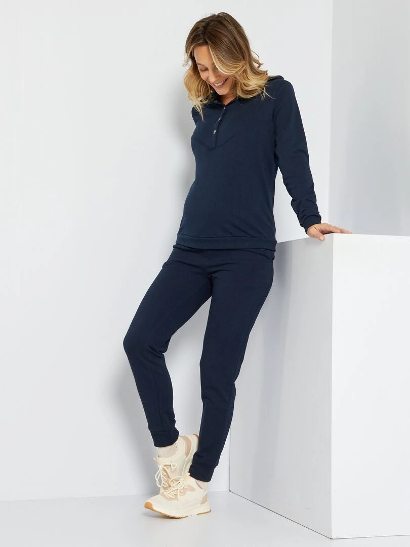 Pantalón Premamá De Felpa - Azul 3 Pantalón Premamá De Felpa - Azul