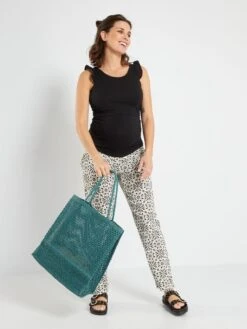 Pantalón Premamá Vaporoso Y Ligero - BEIGE -Zalaris Tienda pantalon premama vaporoso y ligero beige zo550 2 frb2