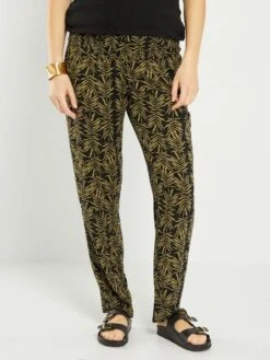 Pantalón Premamá Vaporoso Y Ligero - NEGRO 7 Pantalón Premamá Vaporoso Y Ligero - NEGRO -Zalaris Tienda pantalon premama vaporoso y ligero negro zo550 8 frb2