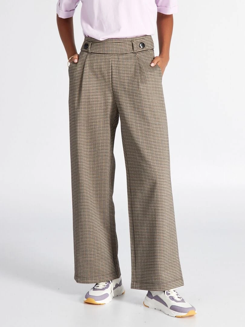 Pantalón Recto Con Estampado De 'pata De Gallo' 'JDY' - KAKI 4 Pantalón Recto Con Estampado De 'pata De Gallo' 'JDY' - KAKI - Imagen 2