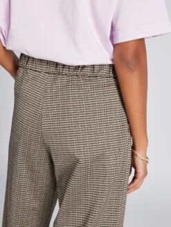 Pantalón Recto Con Estampado De 'pata De Gallo' 'JDY' - KAKI 11 Pantalón Recto Con Estampado De 'pata De Gallo' 'JDY' - KAKI -Zalaris Tienda pantalon recto con estampado de pata de gallo jdy kaki amv63 2 frb5