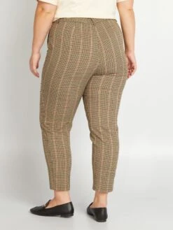 Pantalón Recto De 'pata De Gallo' - MARRON -Zalaris Tienda pantalon recto de pata de gallo marron ana40 1 frb3